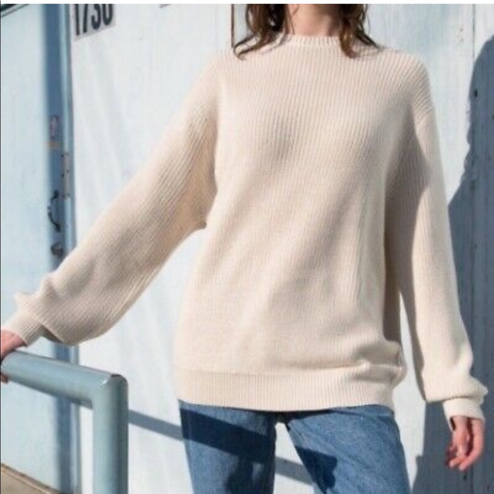 Brandy Melville Beige Oversize Brianna sweater